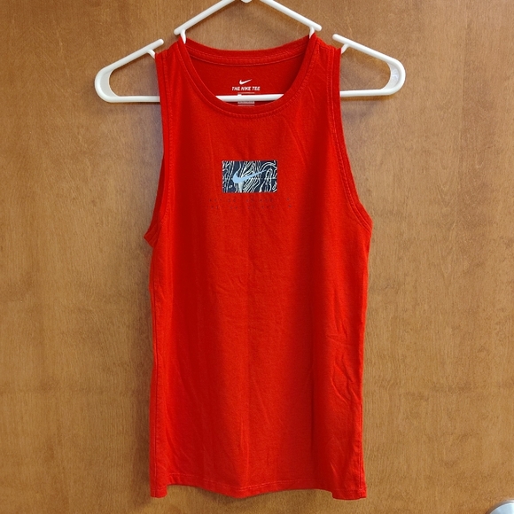 Nike Vibrant Red Tank with Nike Graphics On Front And Back - Picture 1 of 9